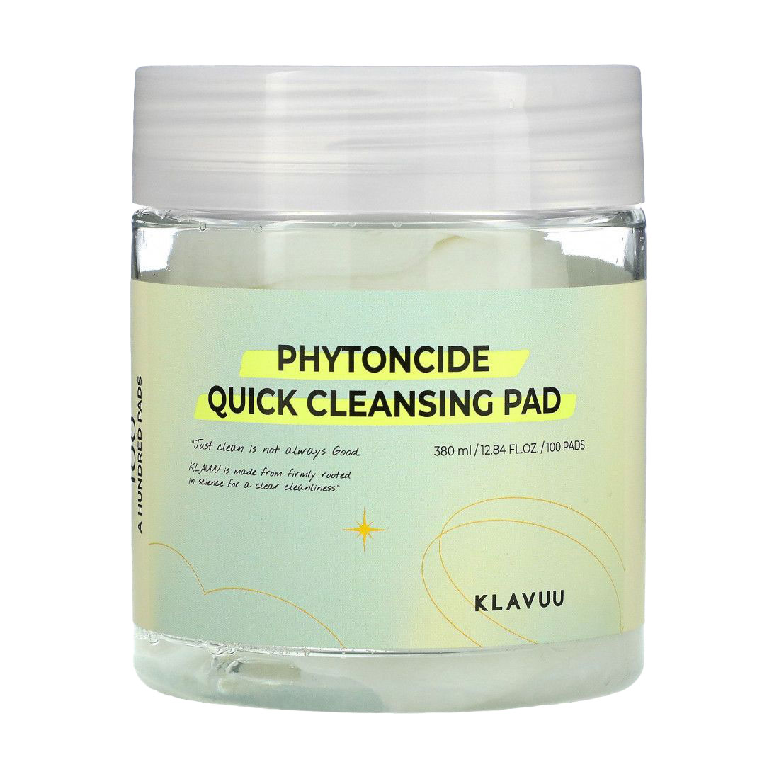 Очищувальні пади для обличчя Klavuu Phytoncide Quick Cleansing Pad, 380 мл, 100 шт