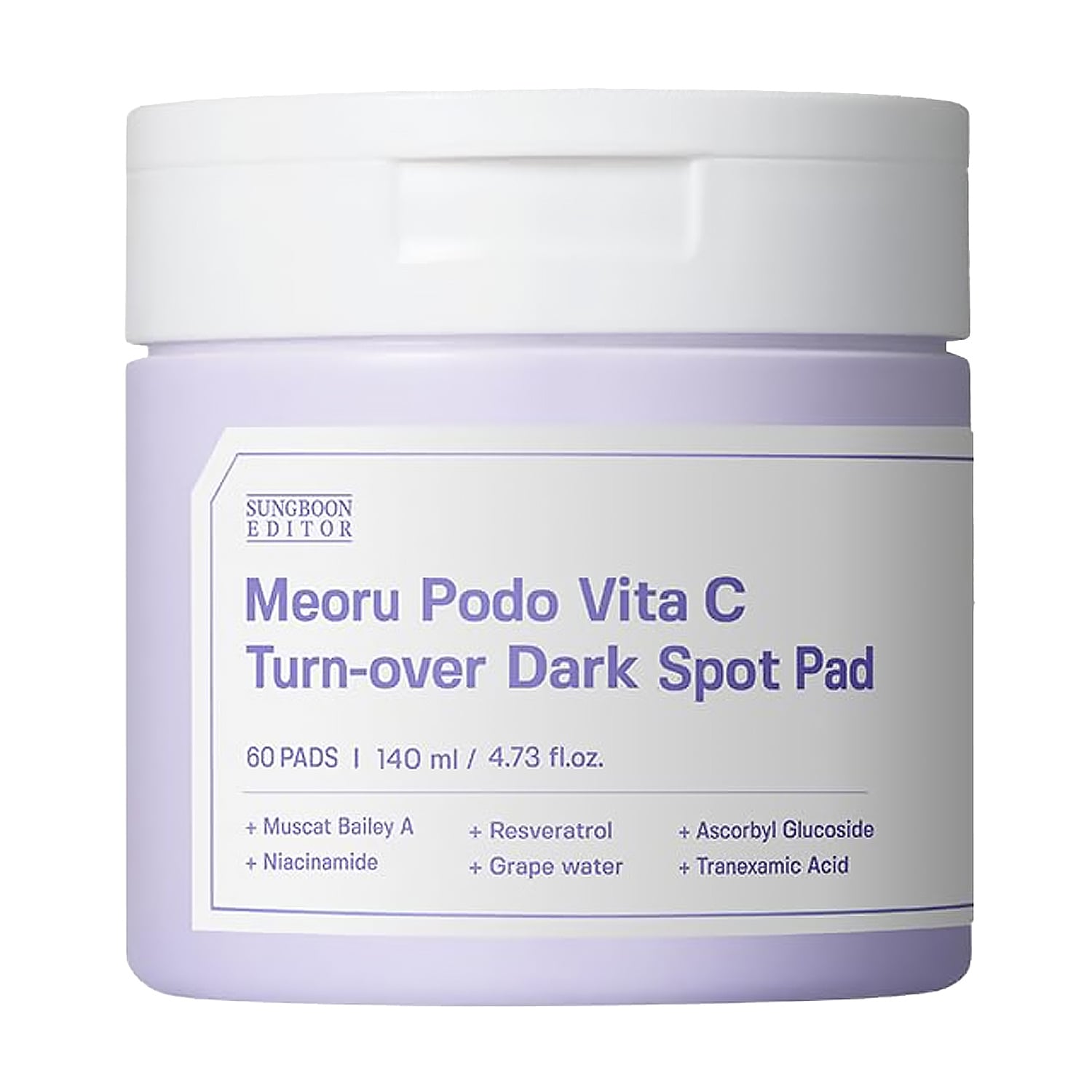 Освітлювальні пади для обличчя Sungboon Editor Meoru Podo Vita C Turn-Over Dark Spot Pad з вітаміном С, 140 мл, 60 шт